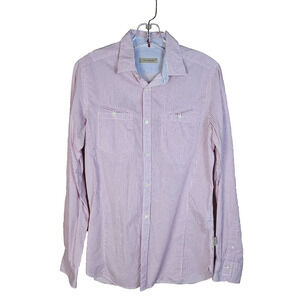 Ted Baker Womens Cotton Shirt XS Button Down Red Stripe Contrast Cuff Designer 2